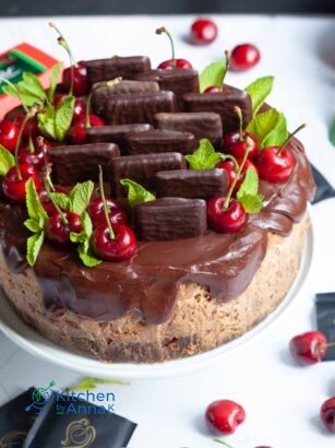 After Eight baked cheesecake