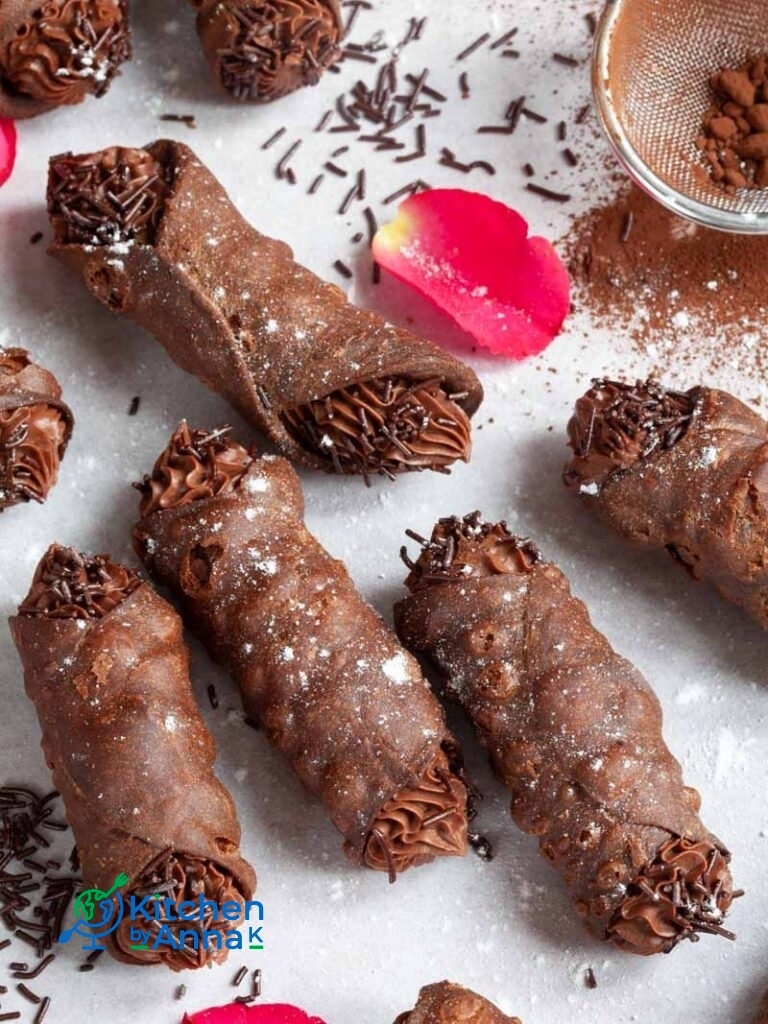 Baileys and chocolate Italian cannoli