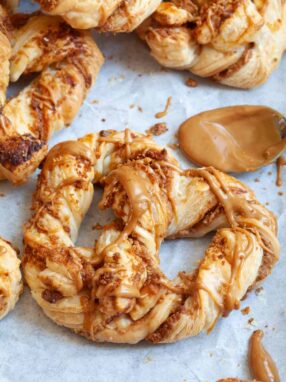 Biscoff puff pastry pretzels