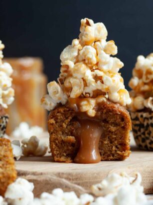 Carrot cupcakes with salted caramel