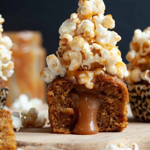 Carrot cupcakes with salted caramel