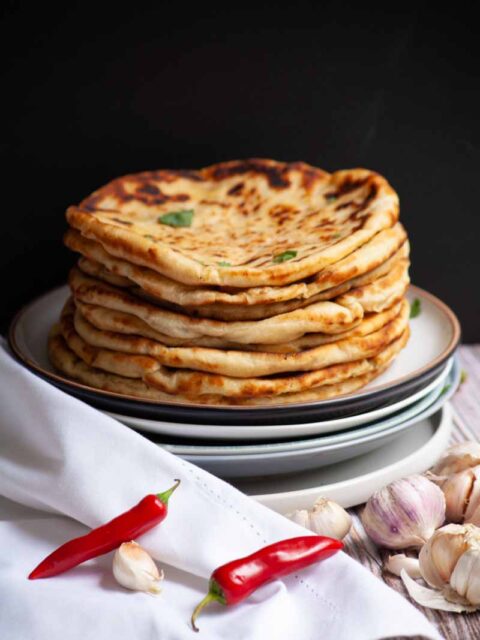 Indian garlic naan bread