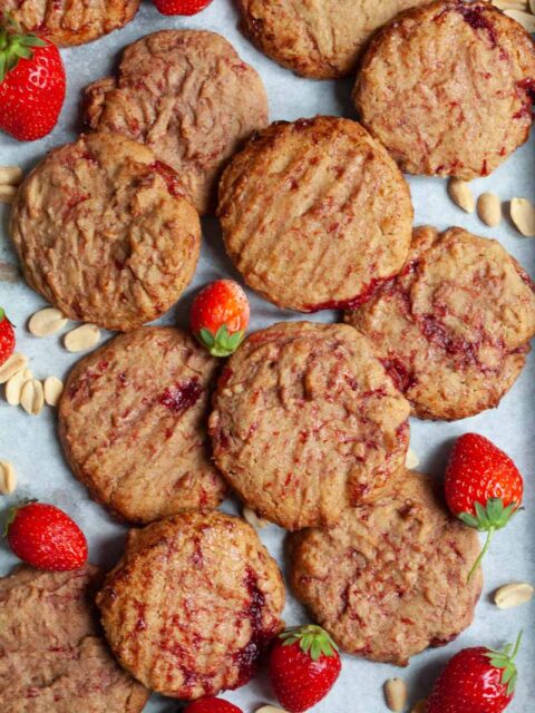 Peanut butter strawberry cookies