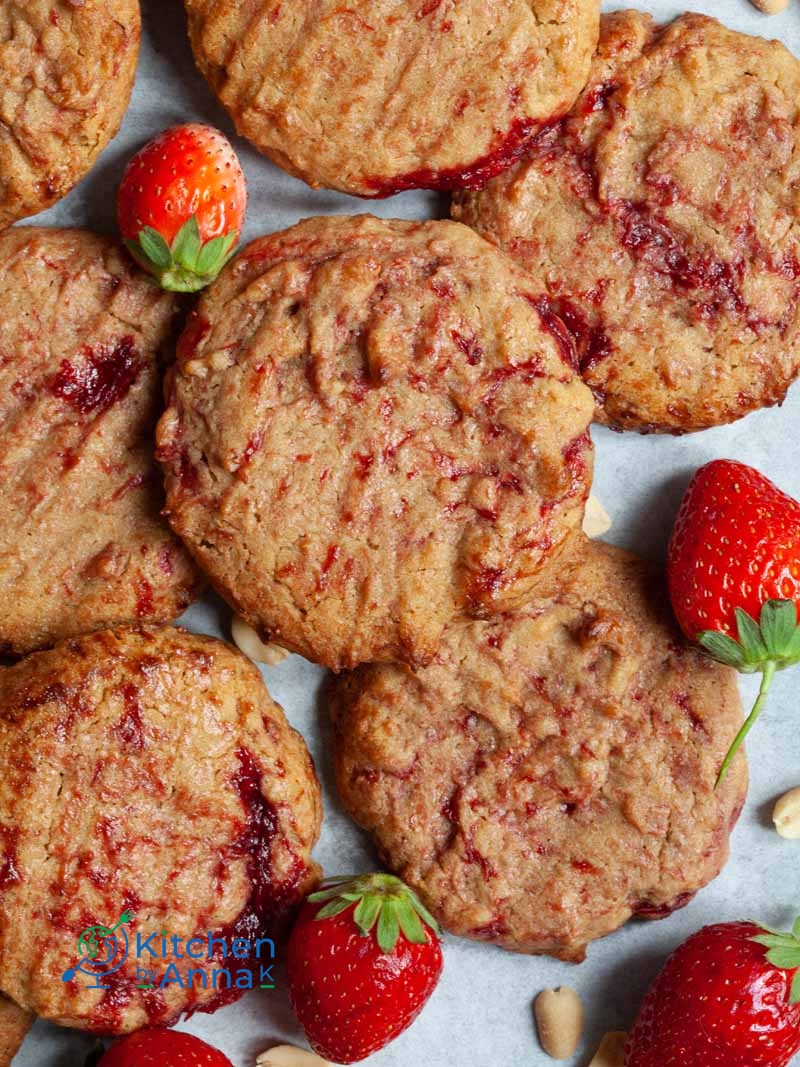 Peanut butter strawberry cookies