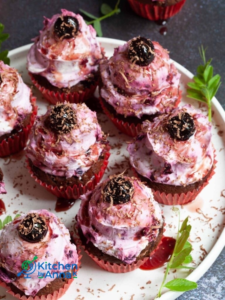 Black forest brownie cupcakes