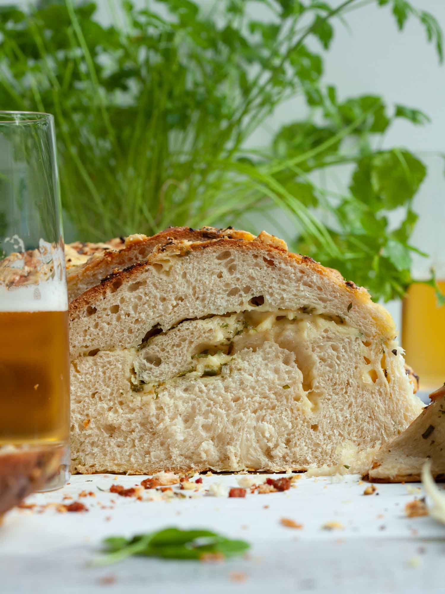 Cheese and herbs brioche bread