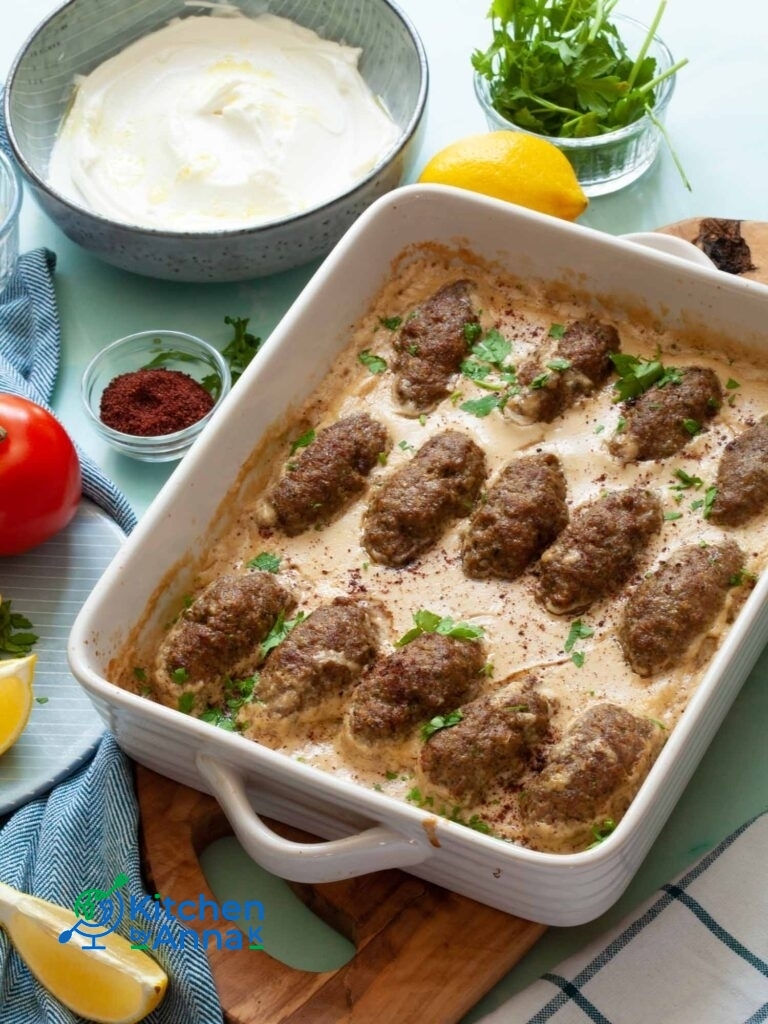 Lamb kofta in tahini sauce