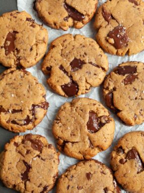 Brown butter chocolate chunks peanut butter cookies