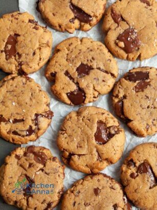 Brown butter chocolate chunks peanut butter cookies