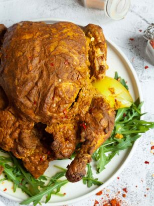 Curried yoghurt roasted chicken