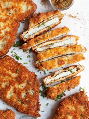 Turkey steaks with harissa and Parmesan