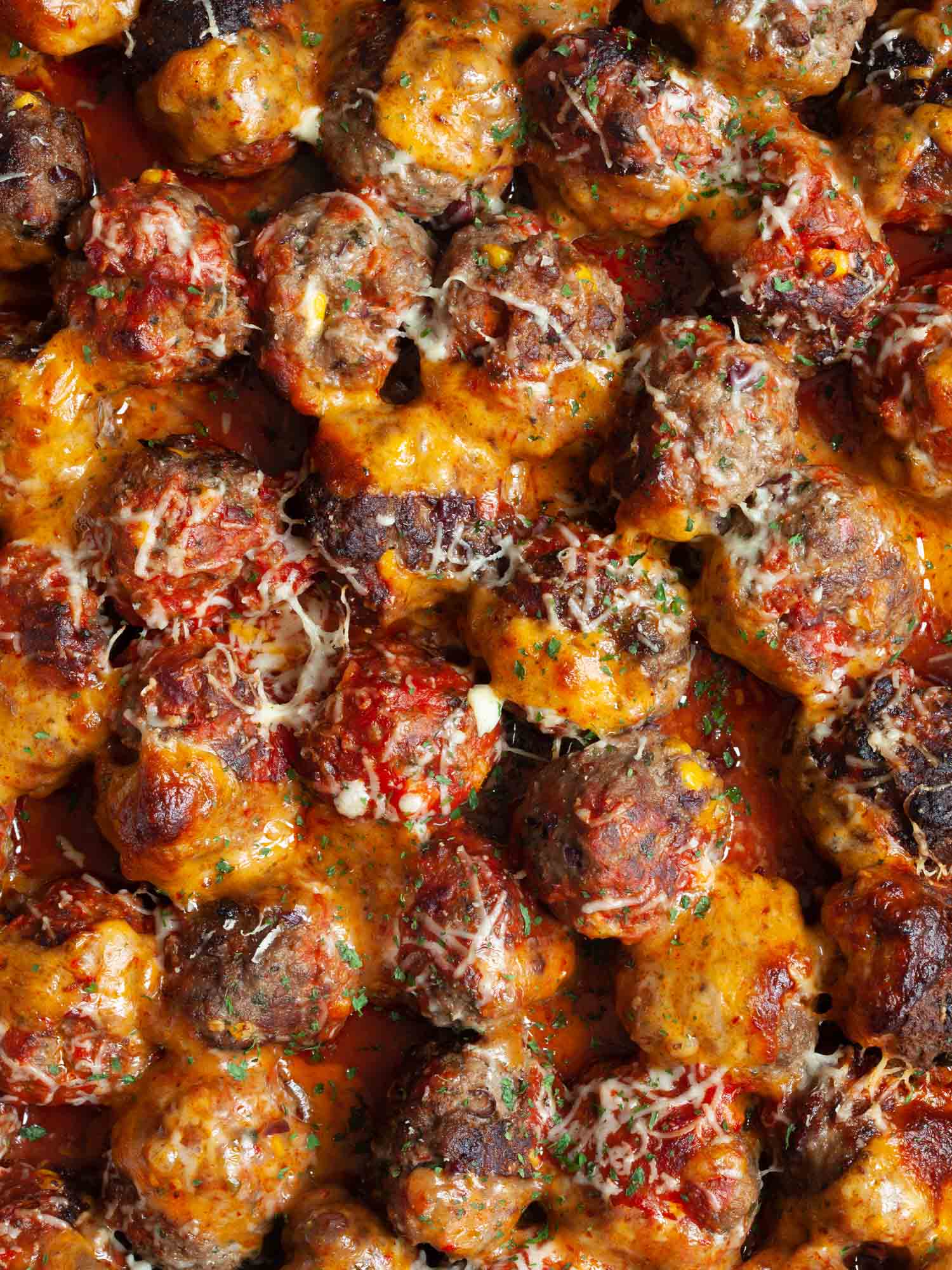 Beef chili meatballs in tomato broth