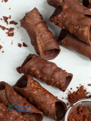 Homemade Italian cocoa cannoli shells