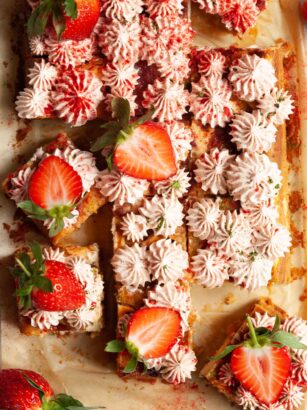 Carrot cake and strawberry cheesecake