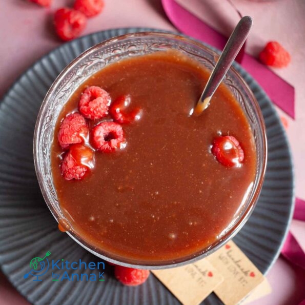 Raspberry caramel sauce