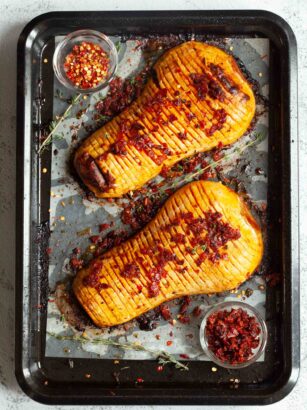 hasselback-butternut-squash-with-chorizo