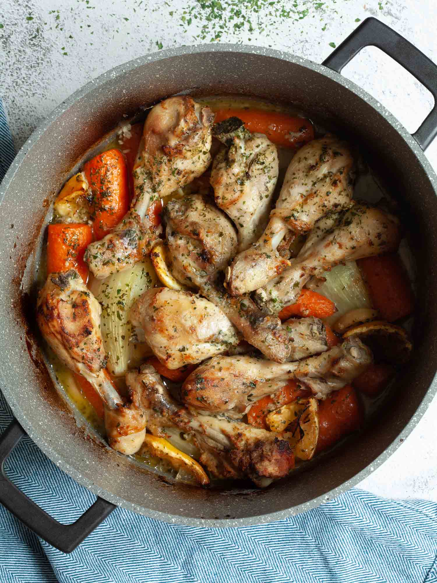 Lemon and garlic baked chicken drumsticks