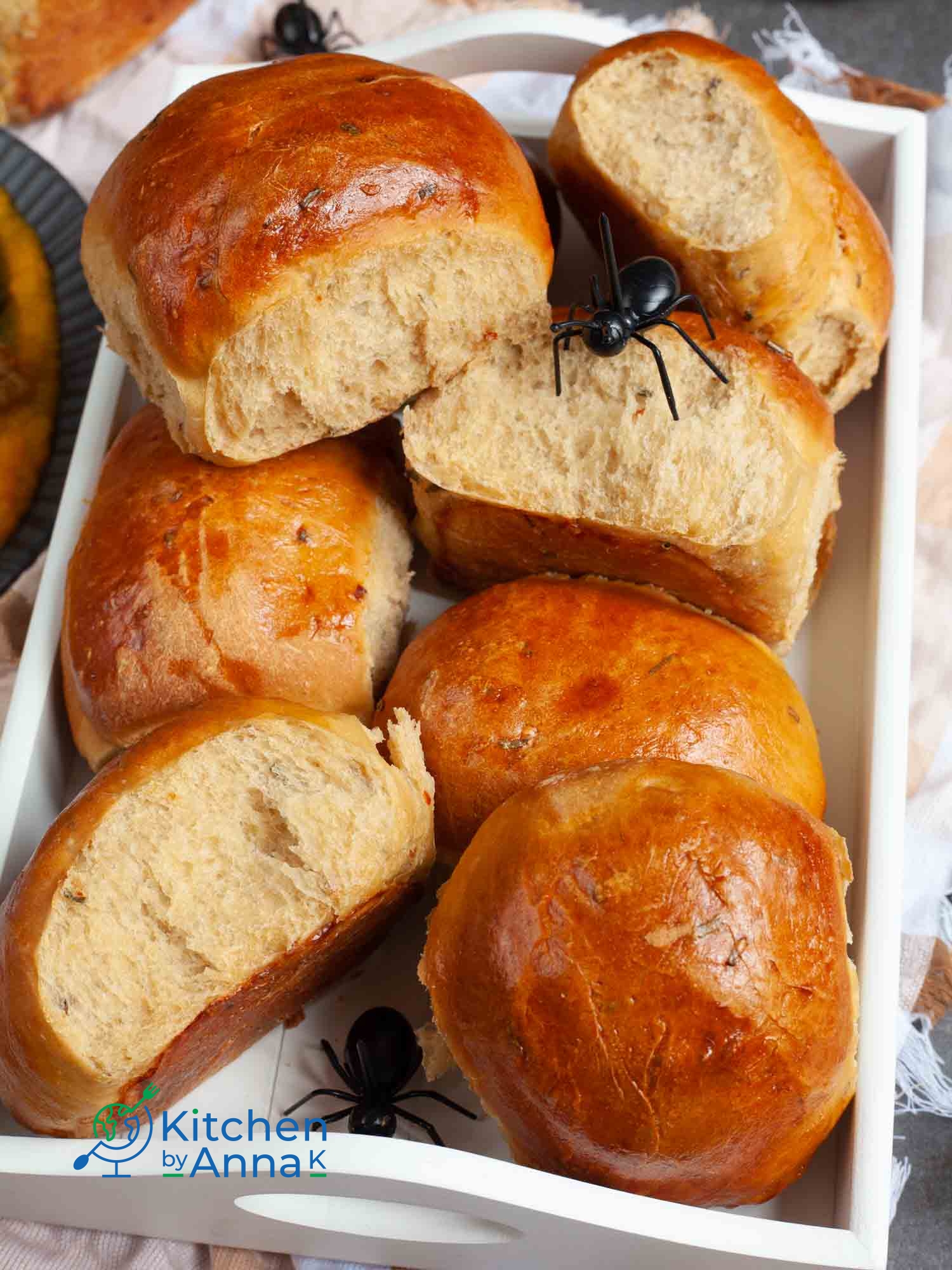 Pumpkin and Guinness soft rolls