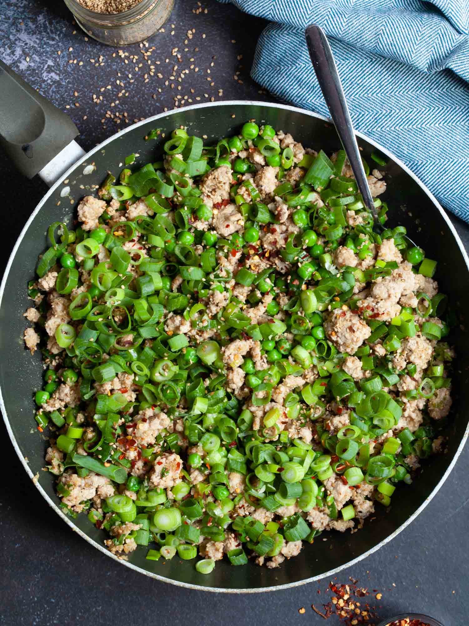 Miso green onions pork