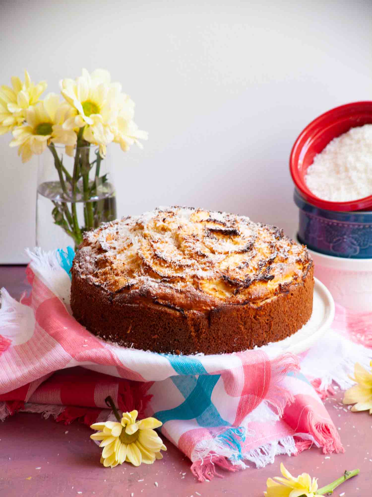 Apple and coconut cake