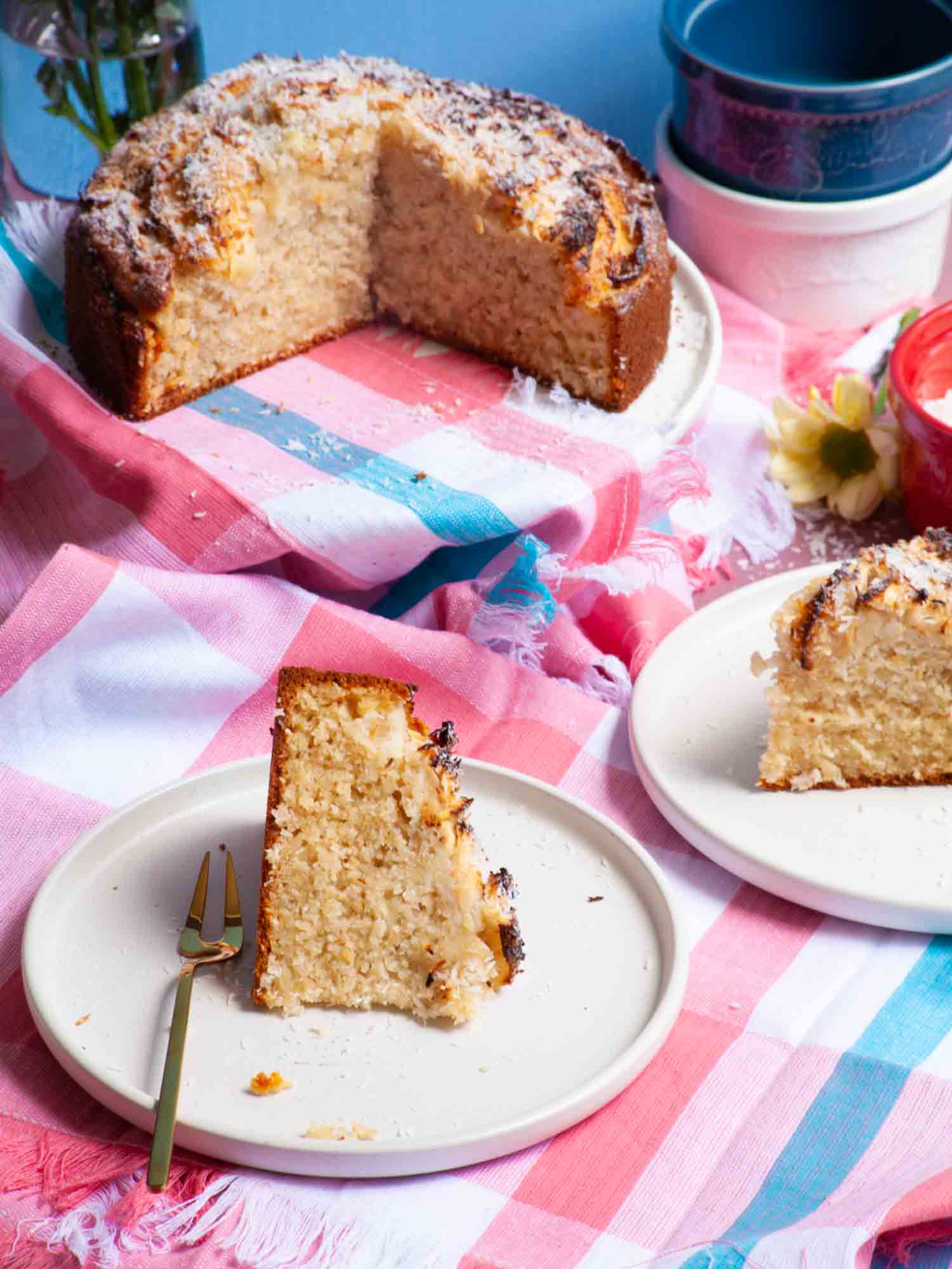 Apple and coconut cake