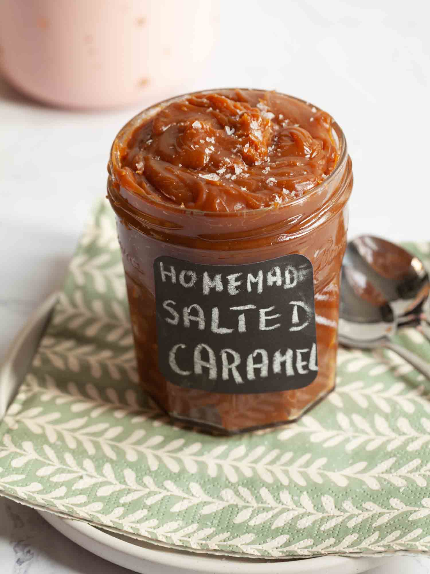 Homemade salted caramel sauce