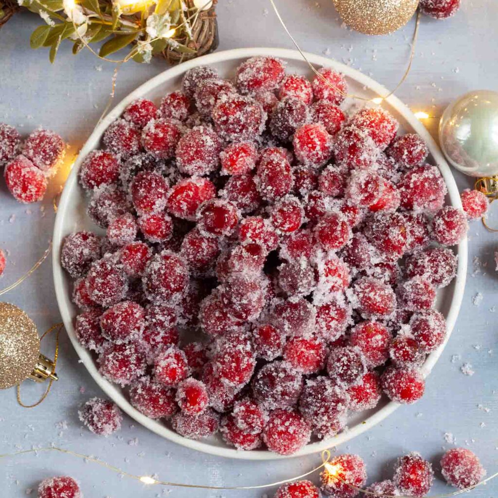 Whisky infused candied cranberries