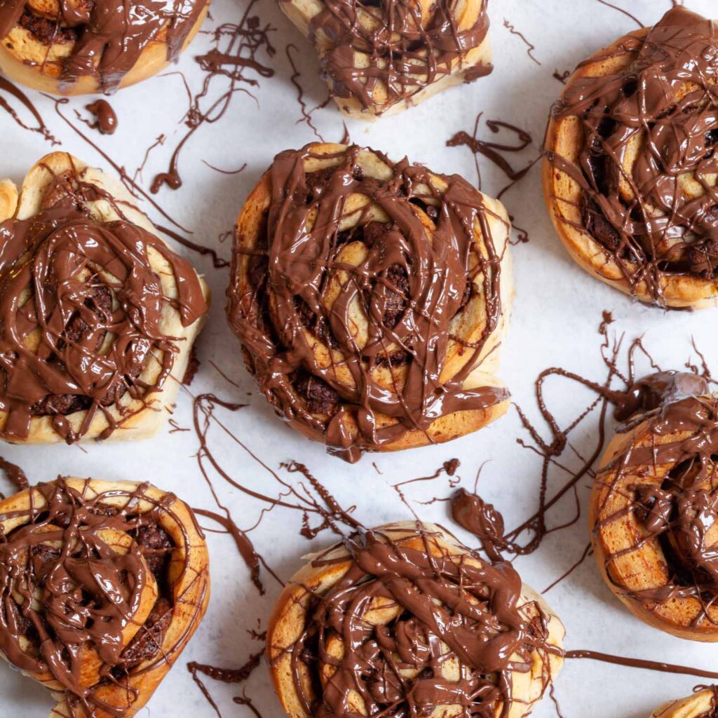 Gingerbread and chocolate rolls