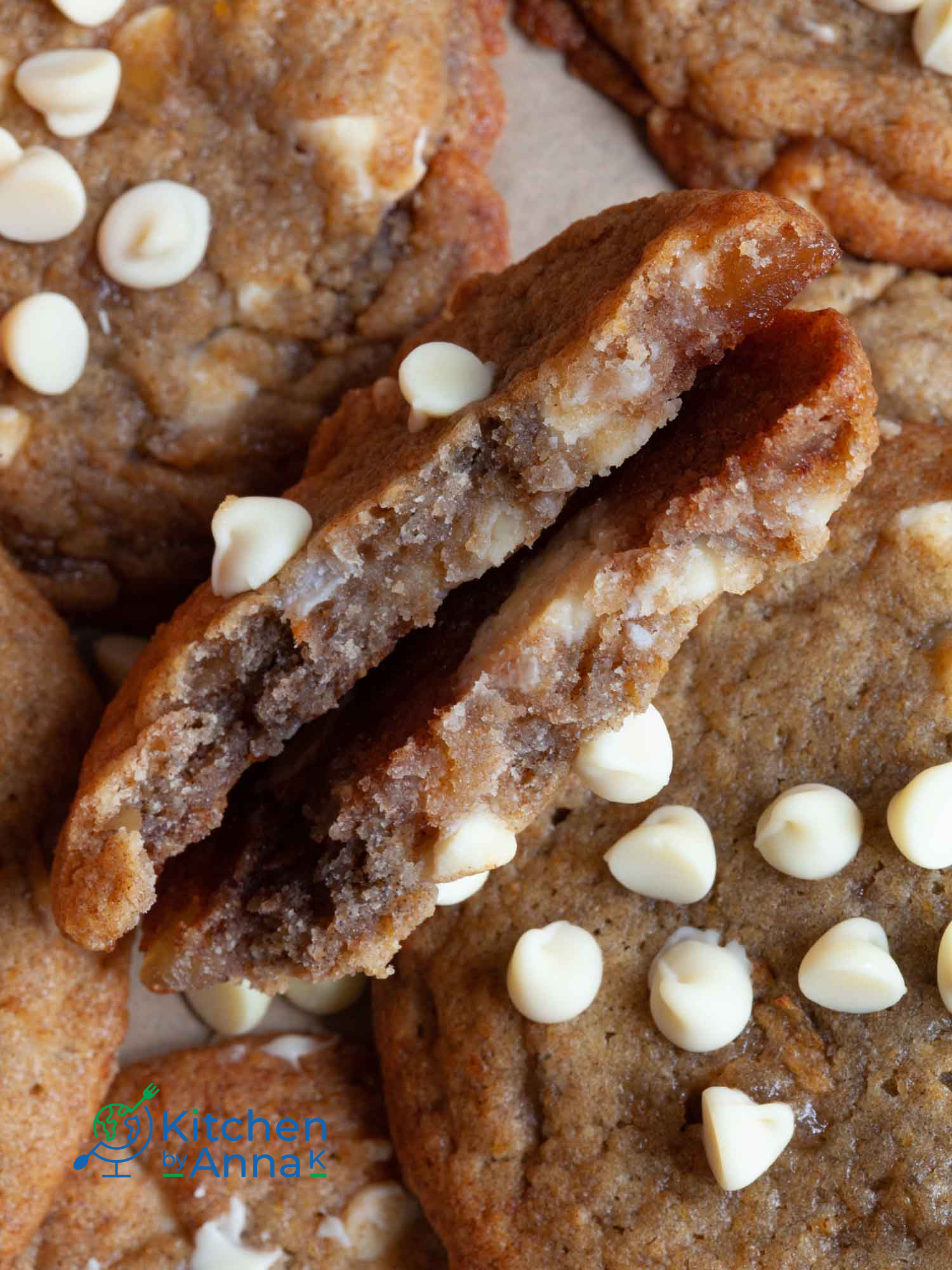 Ginger persimmon white chocolate chip cookies