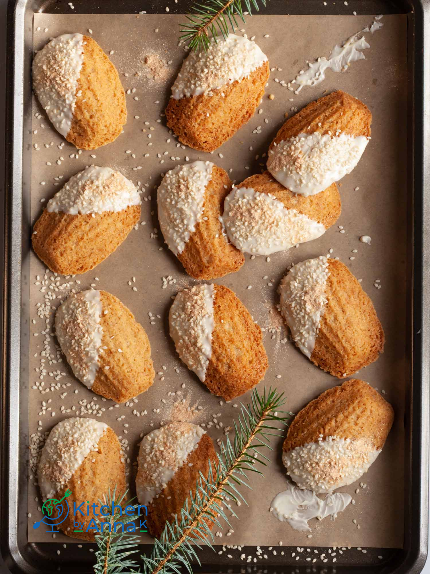 Halvah and cardamom shortbread