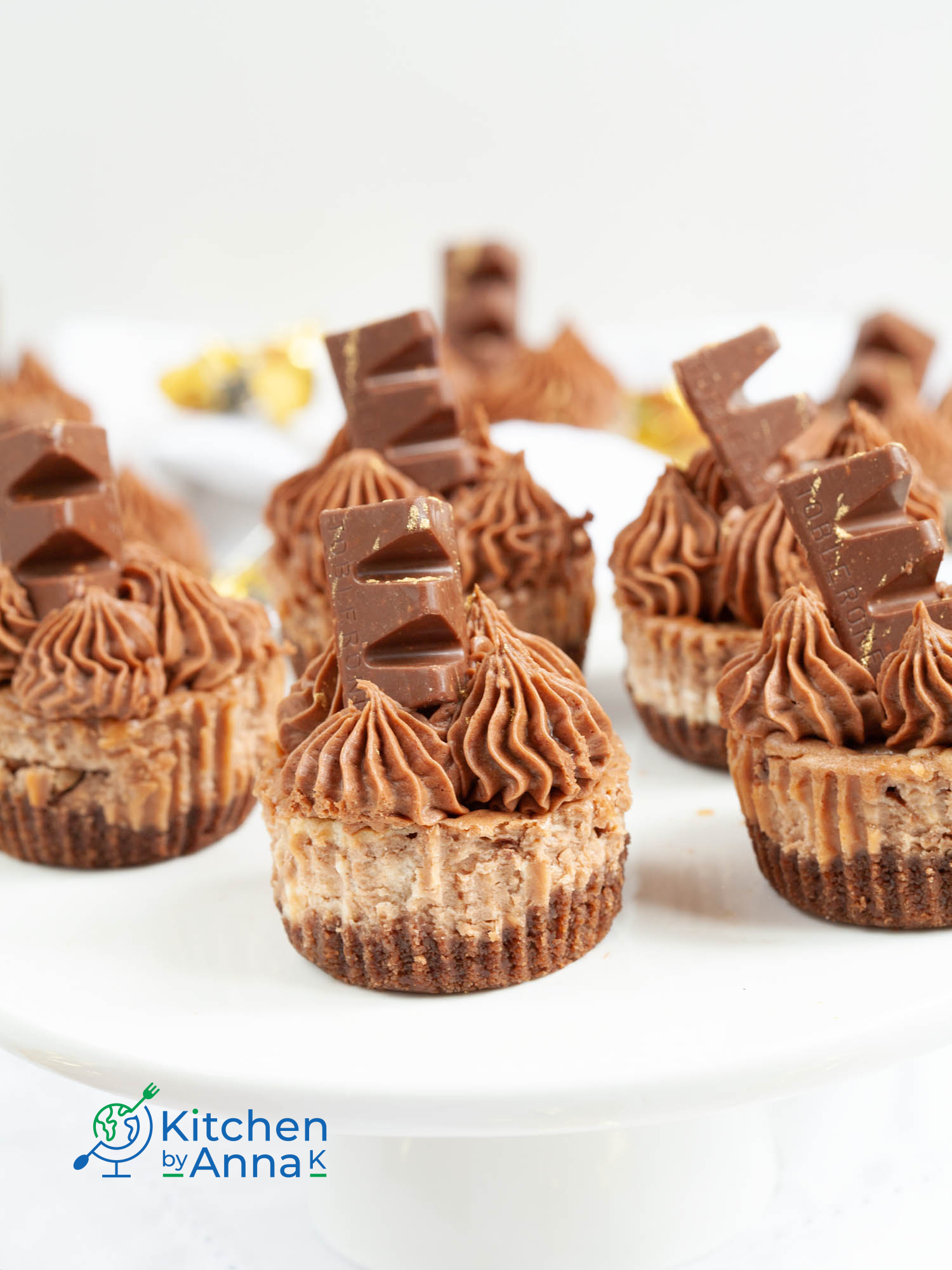 Mini toblerone chocolate cheesecakes