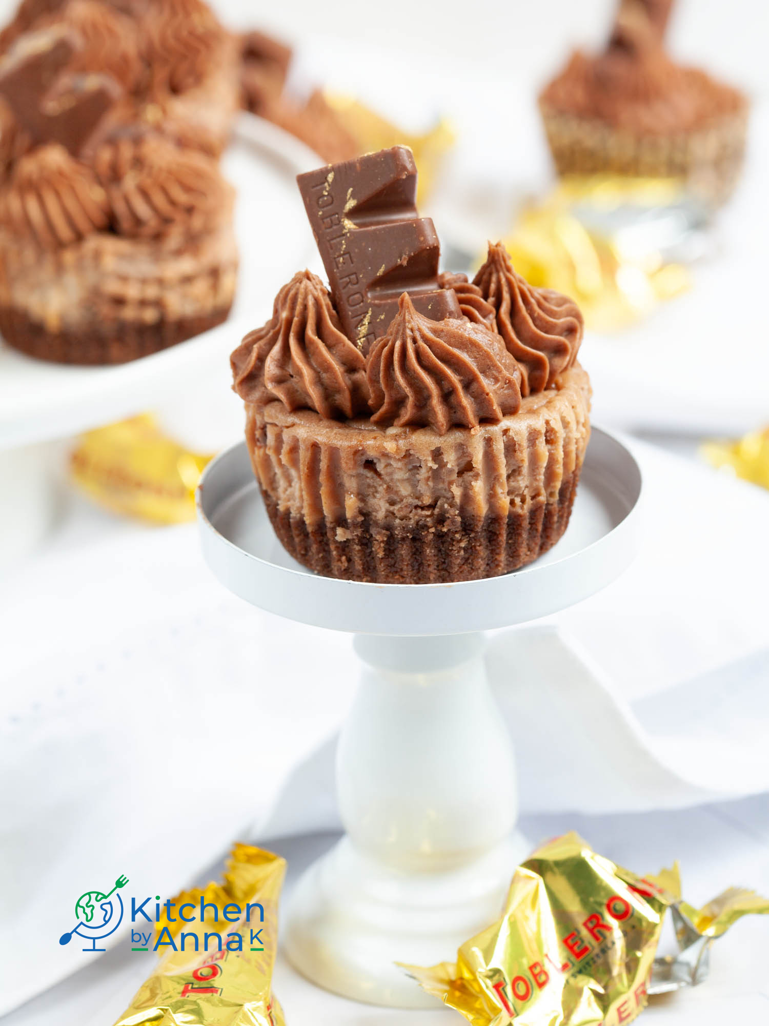 Mini toblerone chocolate cheesecakes