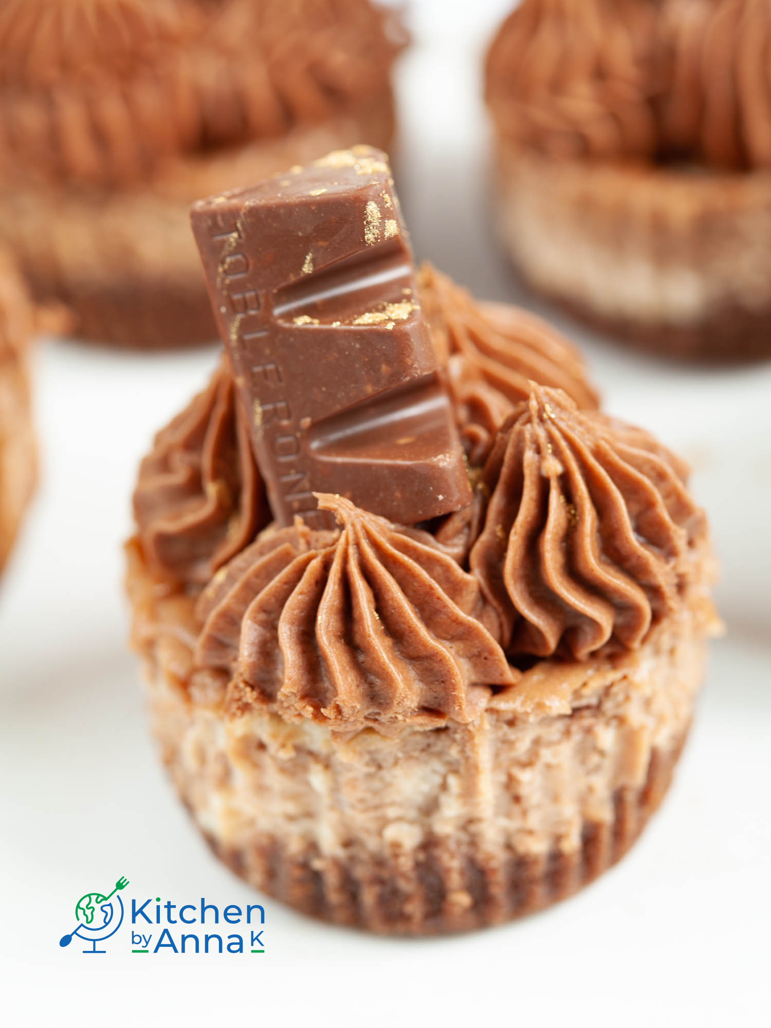 Mini toblerone chocolate cheesecakes