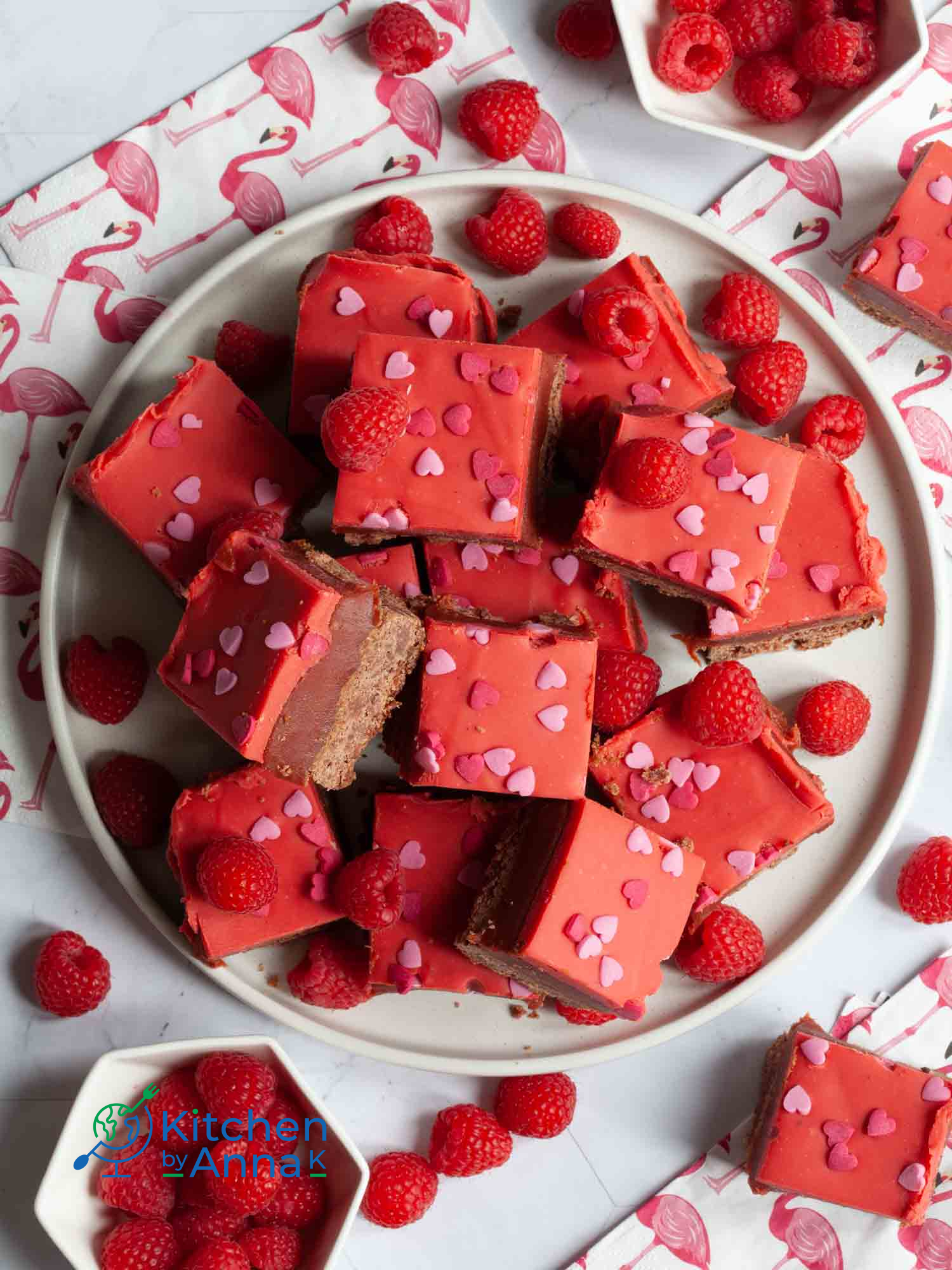 Raspberry millionaire's caramel shortbread