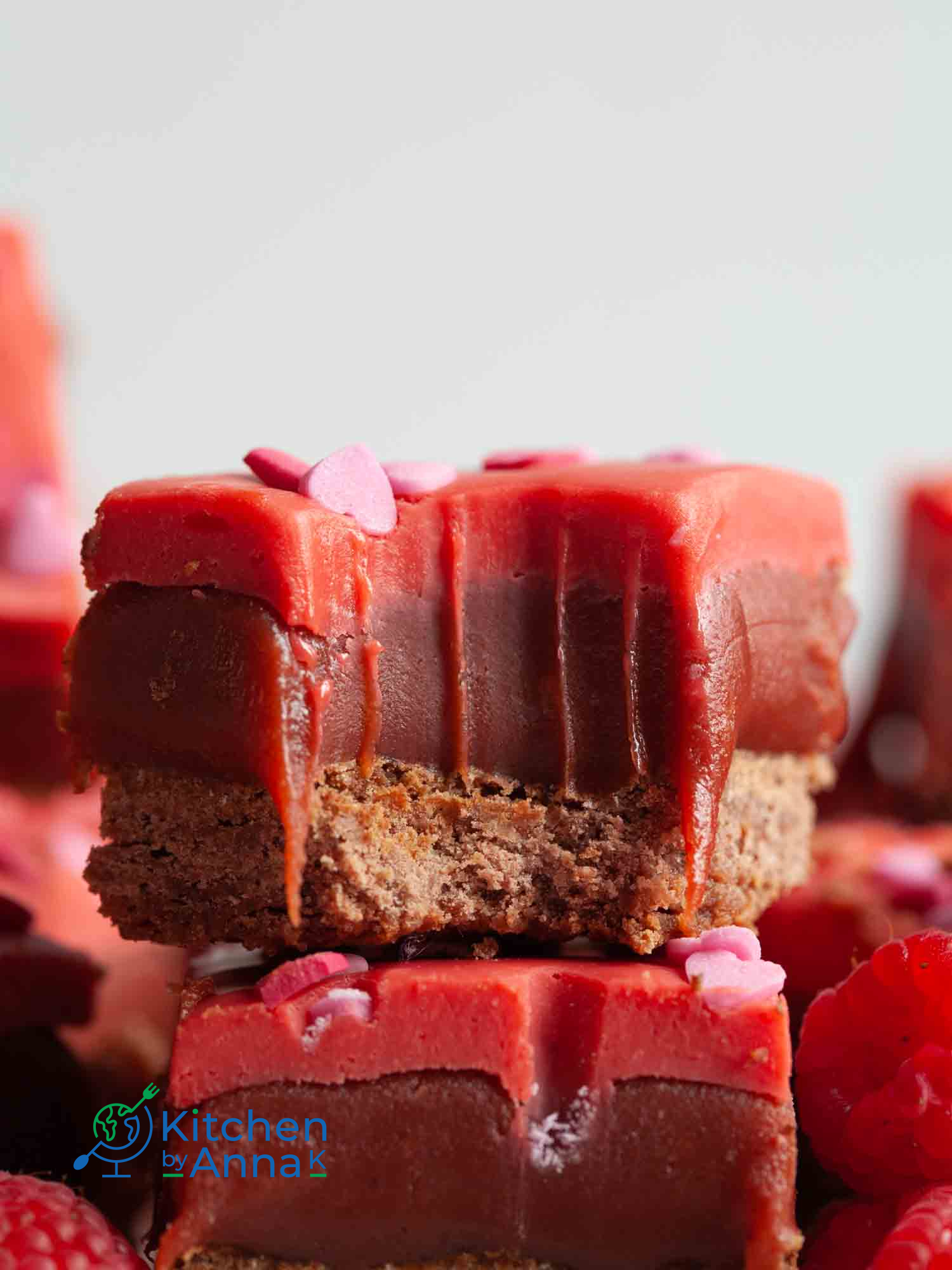 Raspberry millionaire's caramel shortbread