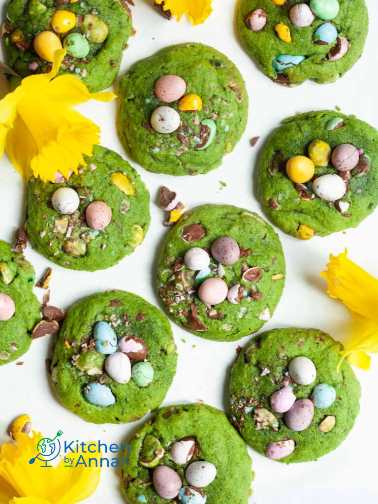 Spinach cadbury easter eggs cookies