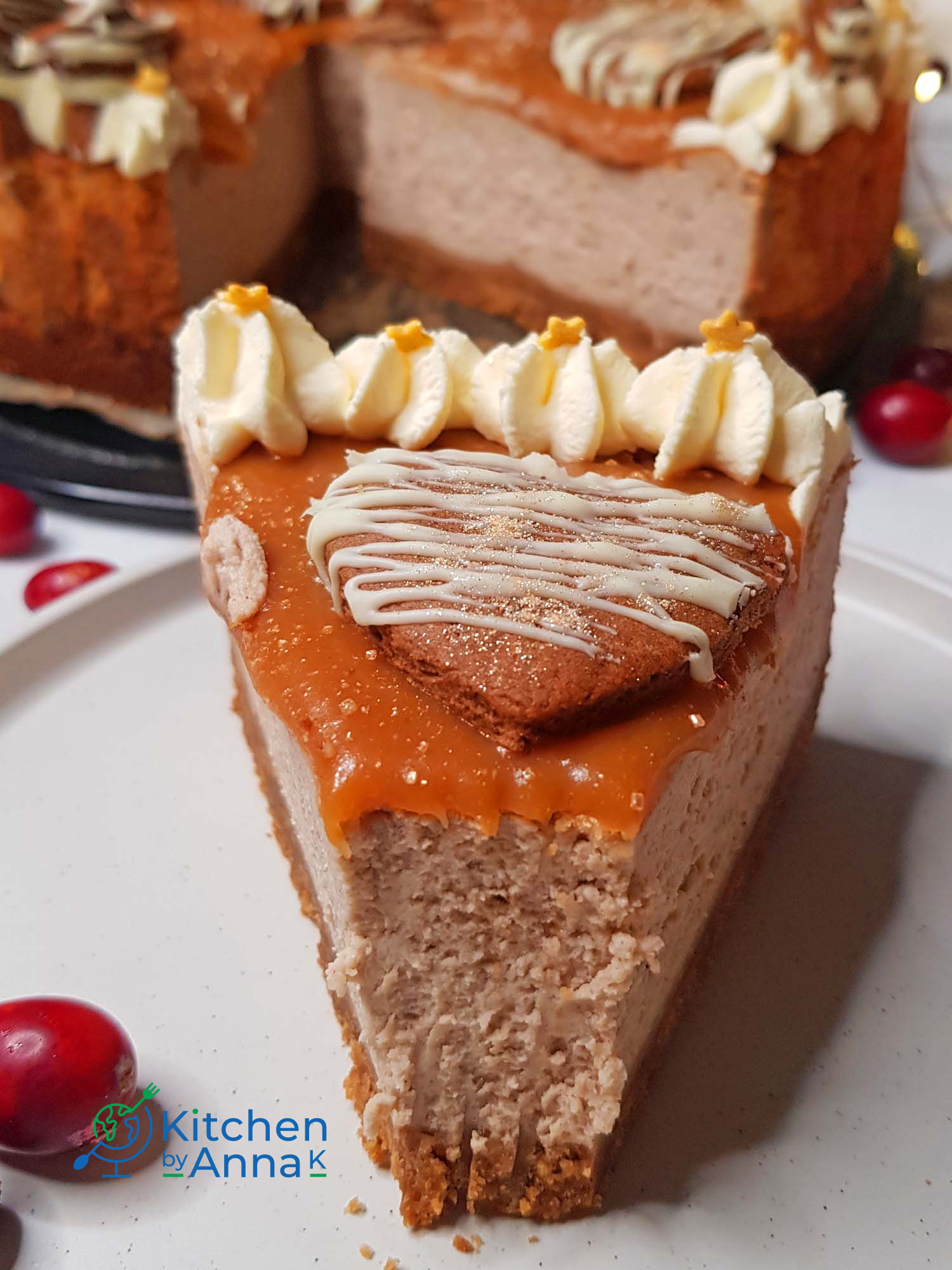 Gingerbread cheesecake with salted caramel