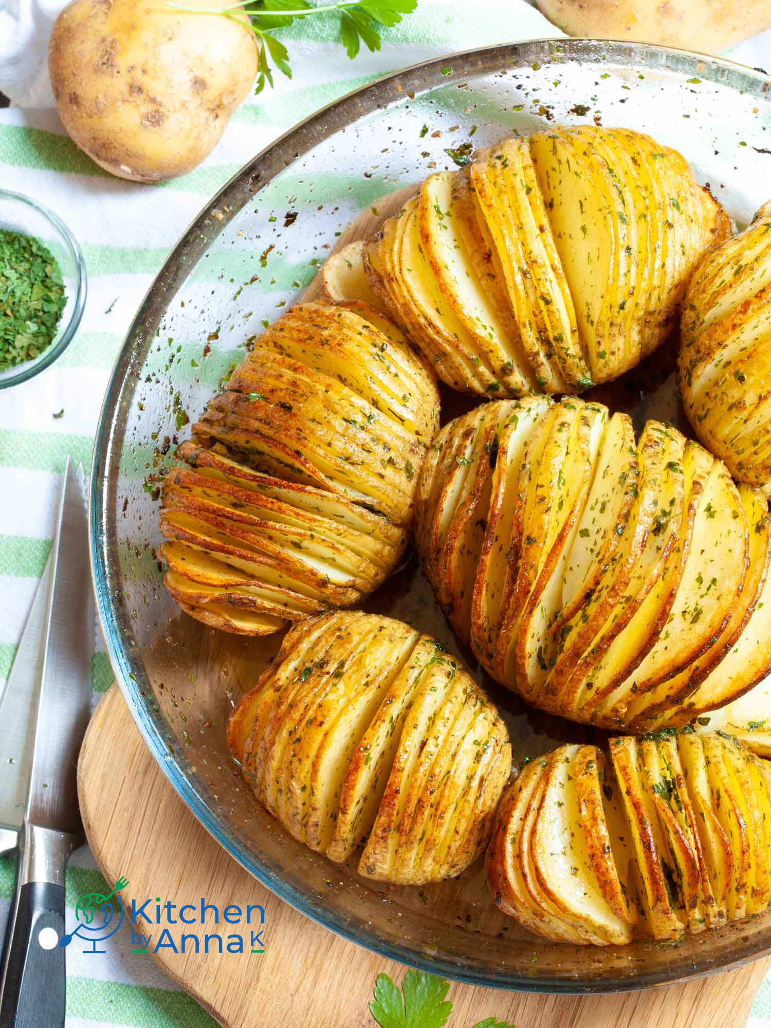 Buttery hasselback potatoes