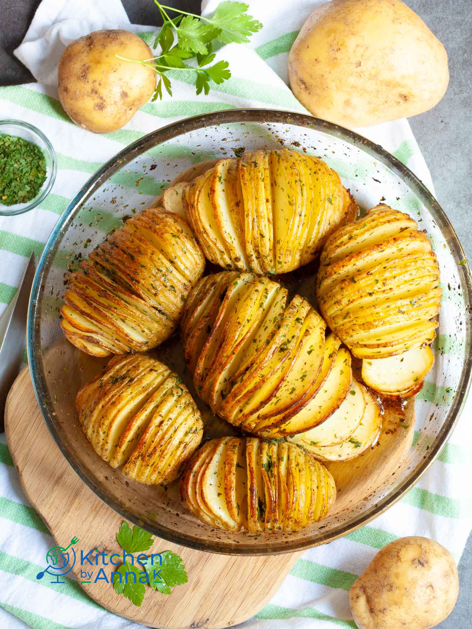 Buttery hasselback potatoes