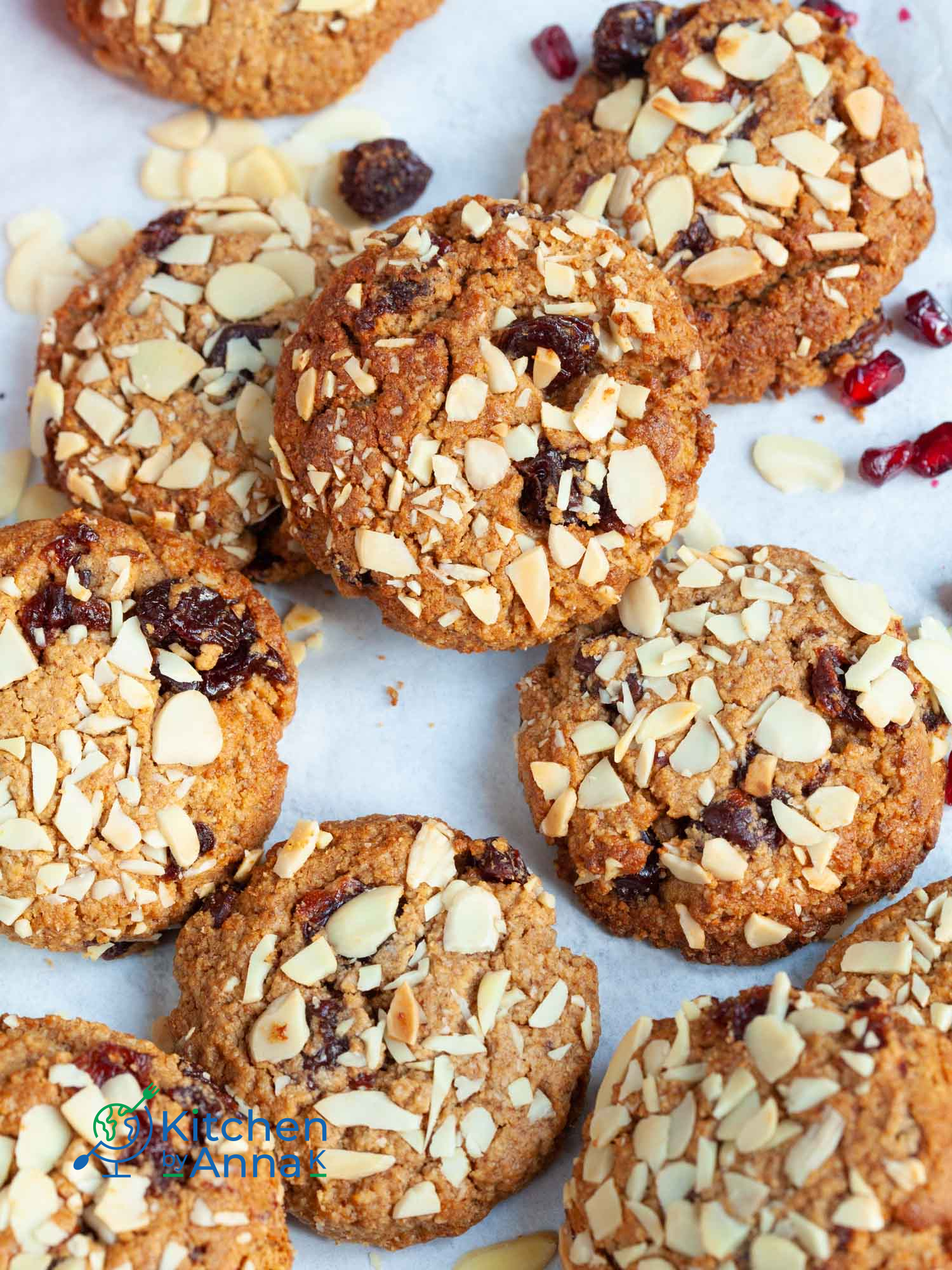 Almond butter and cherry cookies
