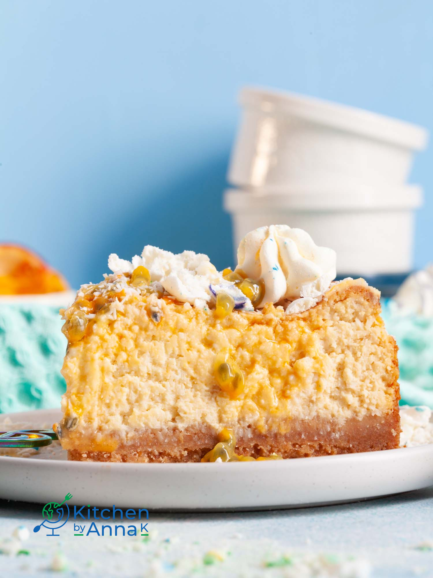 Passion fruit and coconut cheesecake