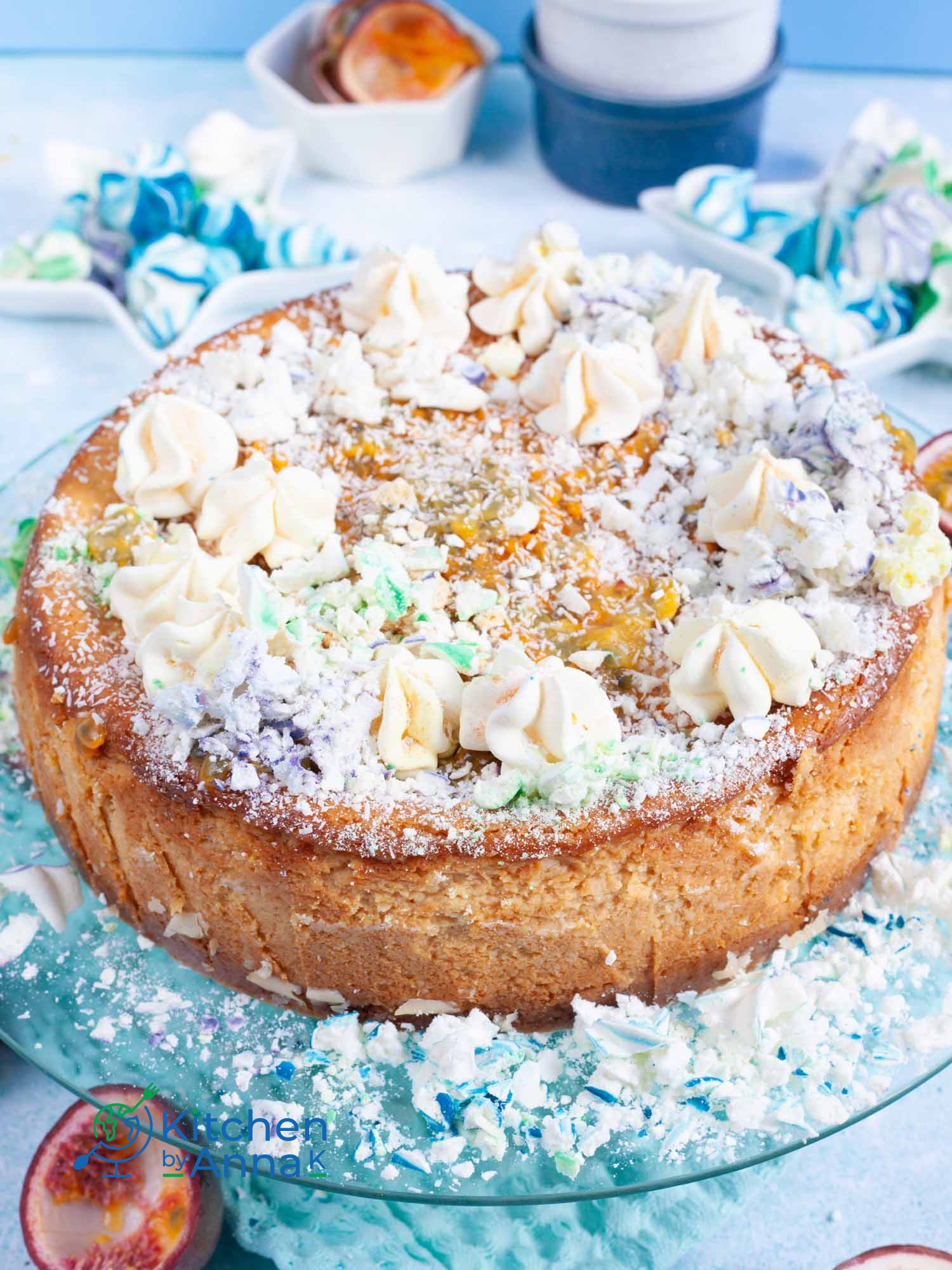 Passion fruit and coconut cheesecake