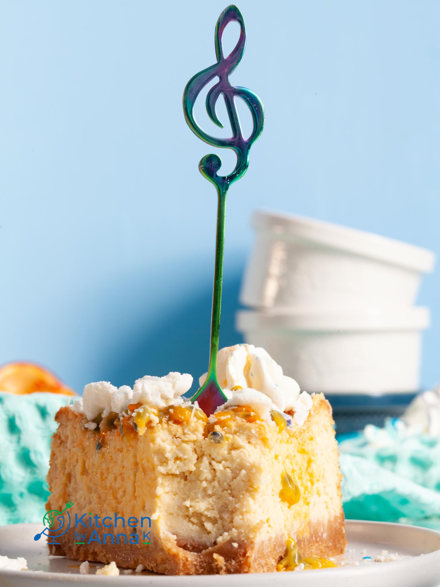 Passion fruit and coconut cheesecake